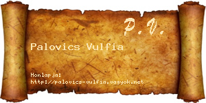 Palovics Vulfia névjegykártya